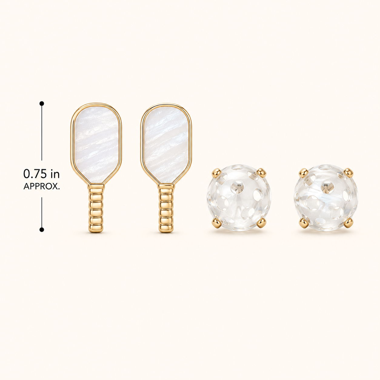 Shimmery pickleball earring set lifestyle close-up