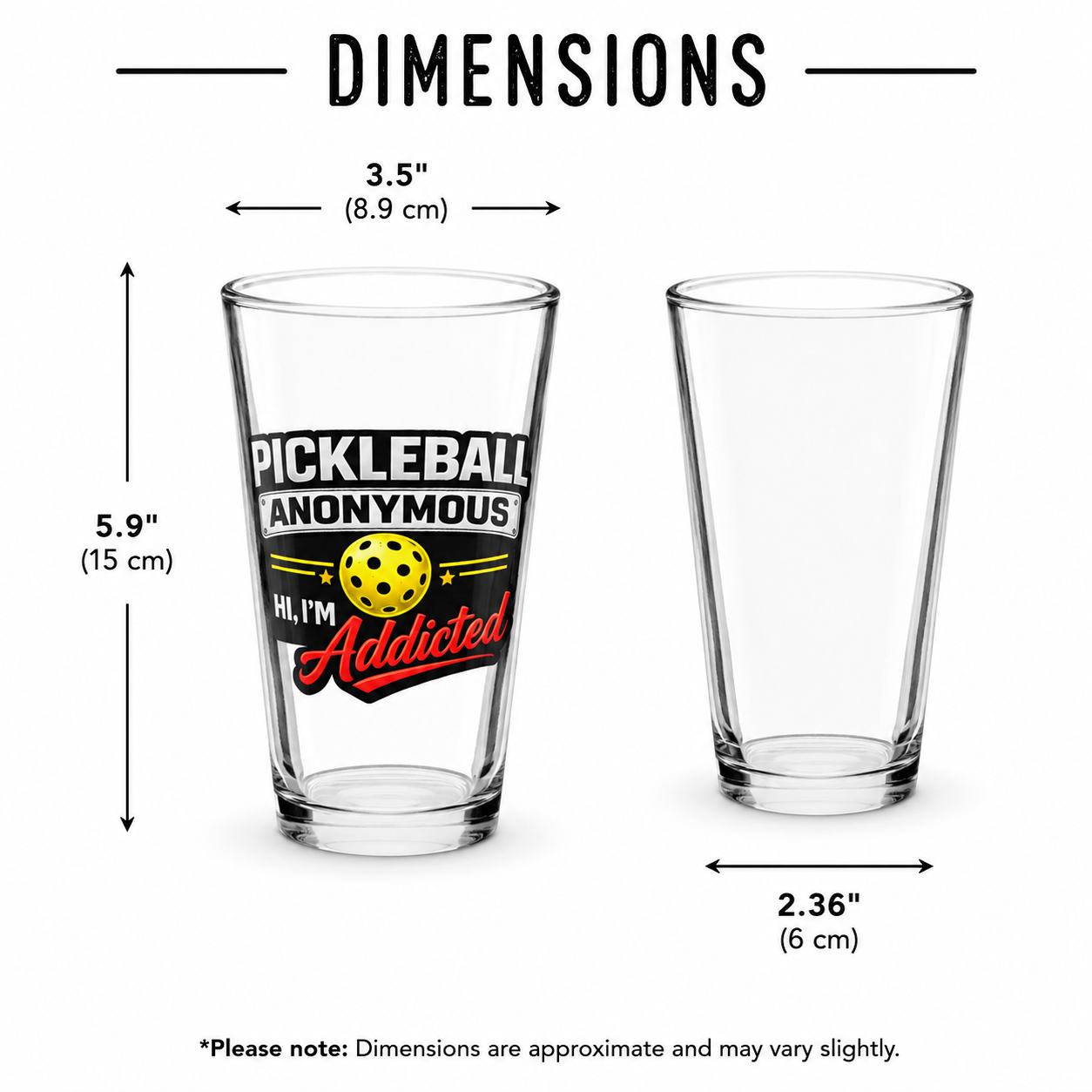 Pickleball Anonymous: Hi, I'm Addicted | Shaker pint glass