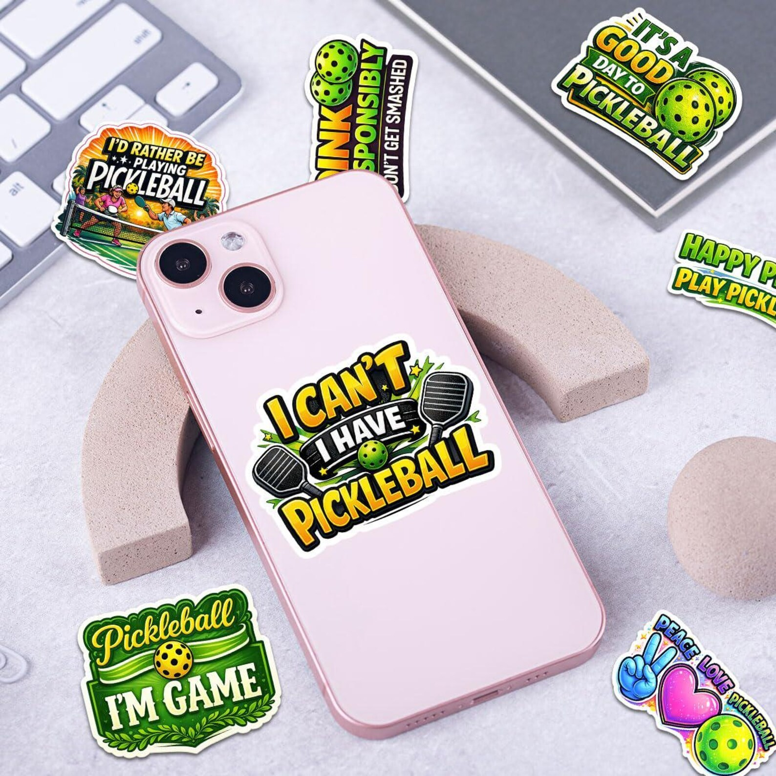 Pickleball sticker collection assortment