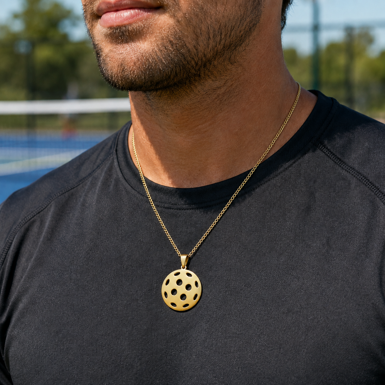 Hollow Pickleball Ball Necklace