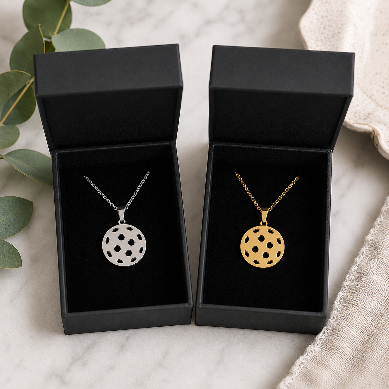 Hollow Pickleball Ball Necklace