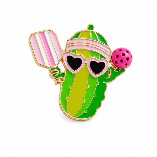 Pickleball Pickle, Paddle & Ball Brooch Pin