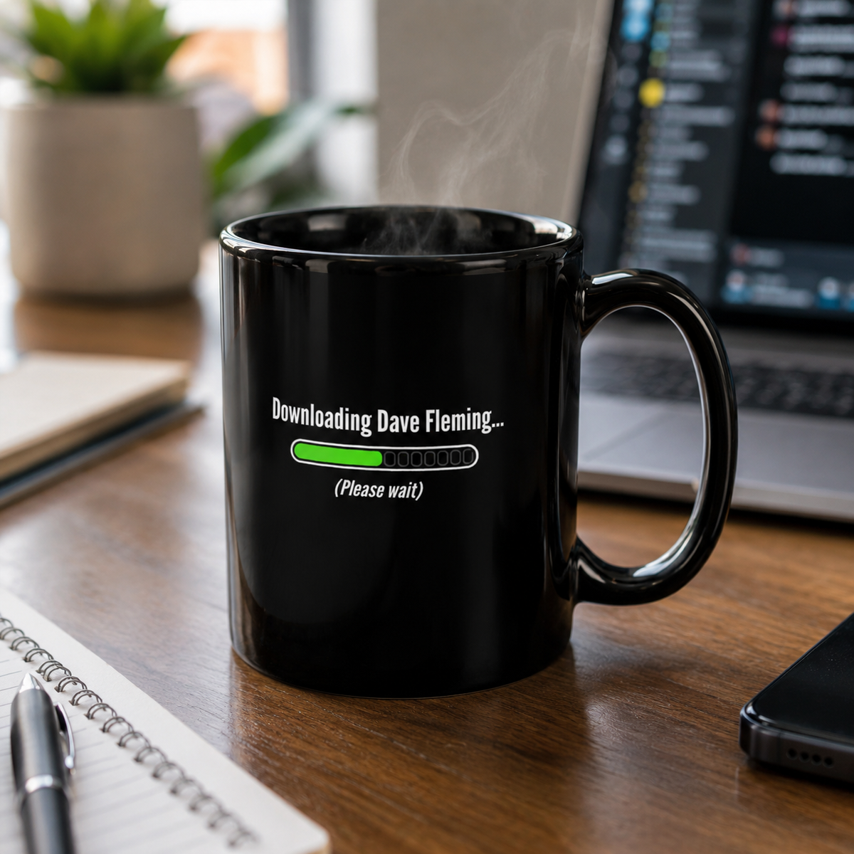 Downloading Dave Fleming | Black Glossy Mug