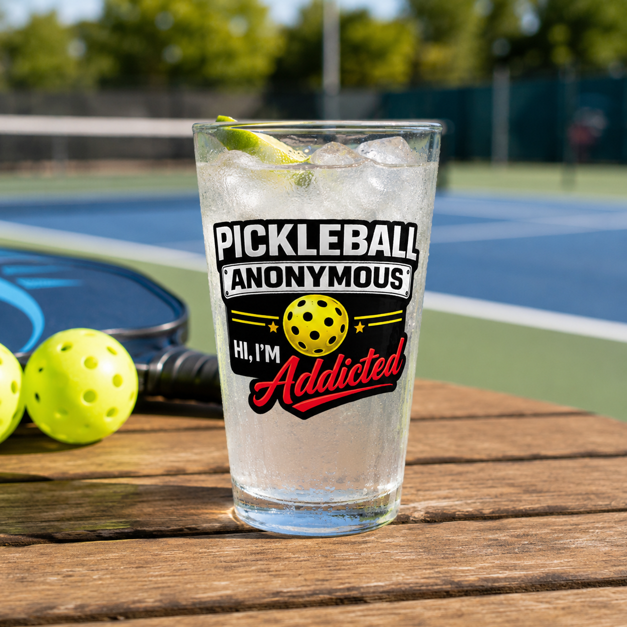 Pickleball Anonymous: Hi, I'm Addicted | Shaker pint glass