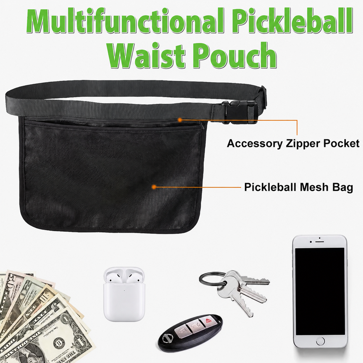 Pickleball Ball Retriever Waist Bag | 2-Pack
