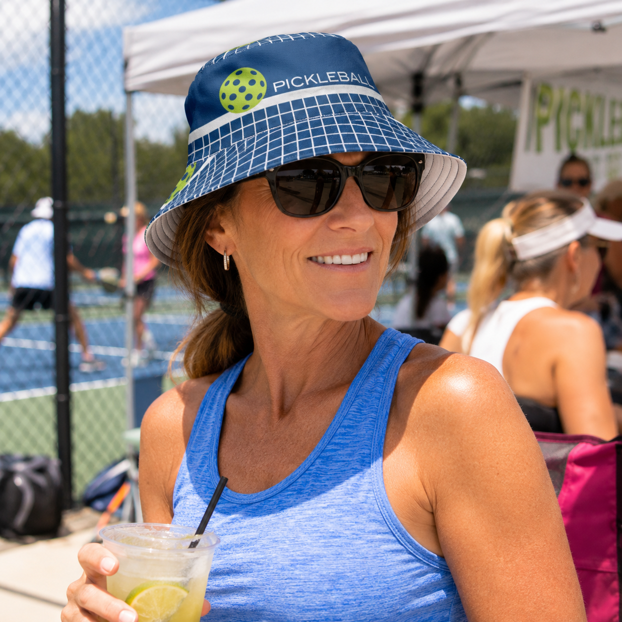Blue Pickleball Bucket Hat