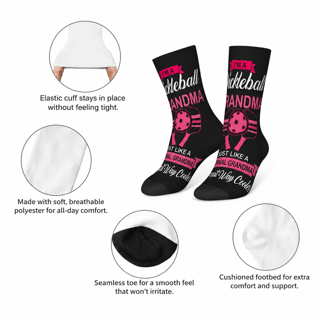 Pickleball Grandma Socks