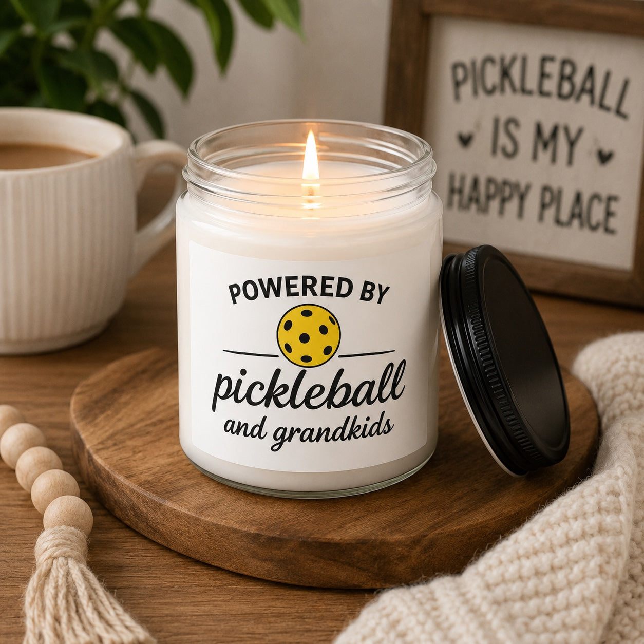 Powered By Pickleball & Grandkids | Scented Soy Candle