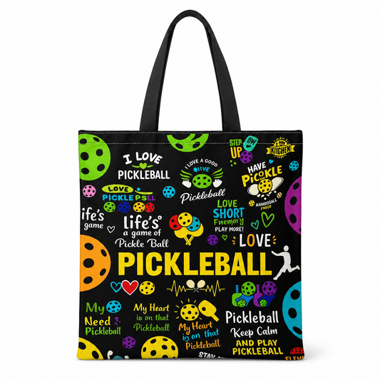 Black Pickleball Colorful Bag front view
