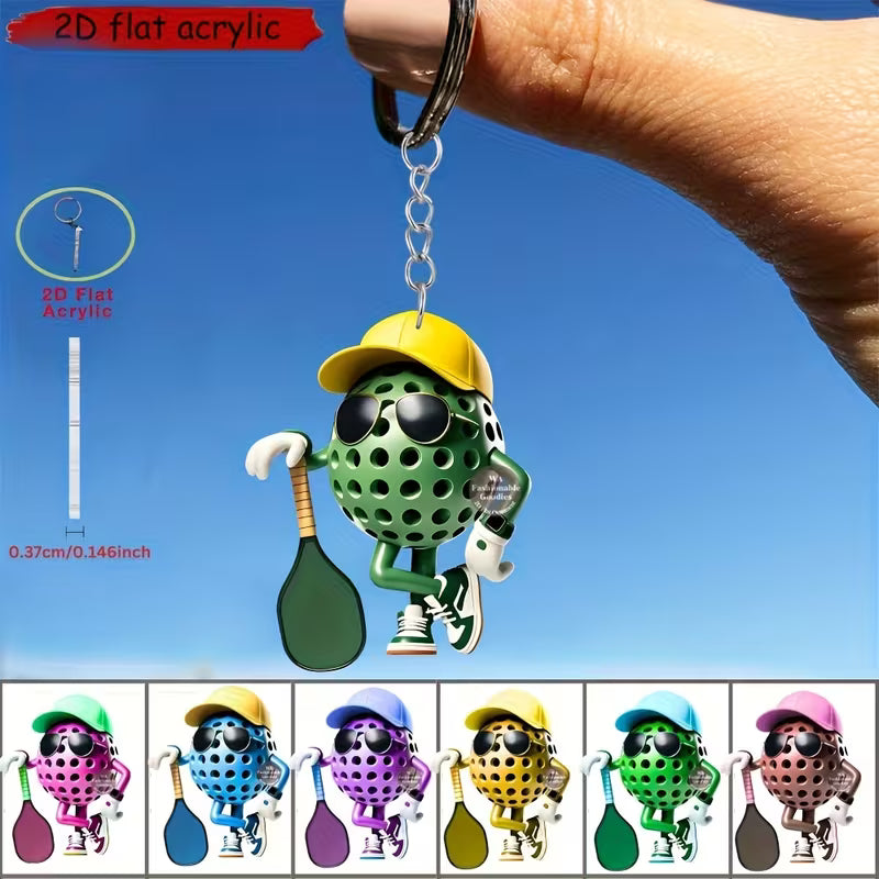 2D Pickleball Character | 7-Piece Keychain Set