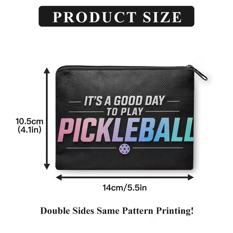 Supplier dimensions for It's a Good Day to Play Pickleball coin purse