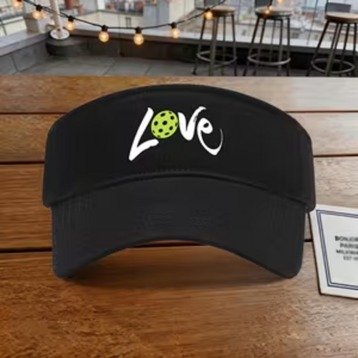 Black LOVE pickleball visor