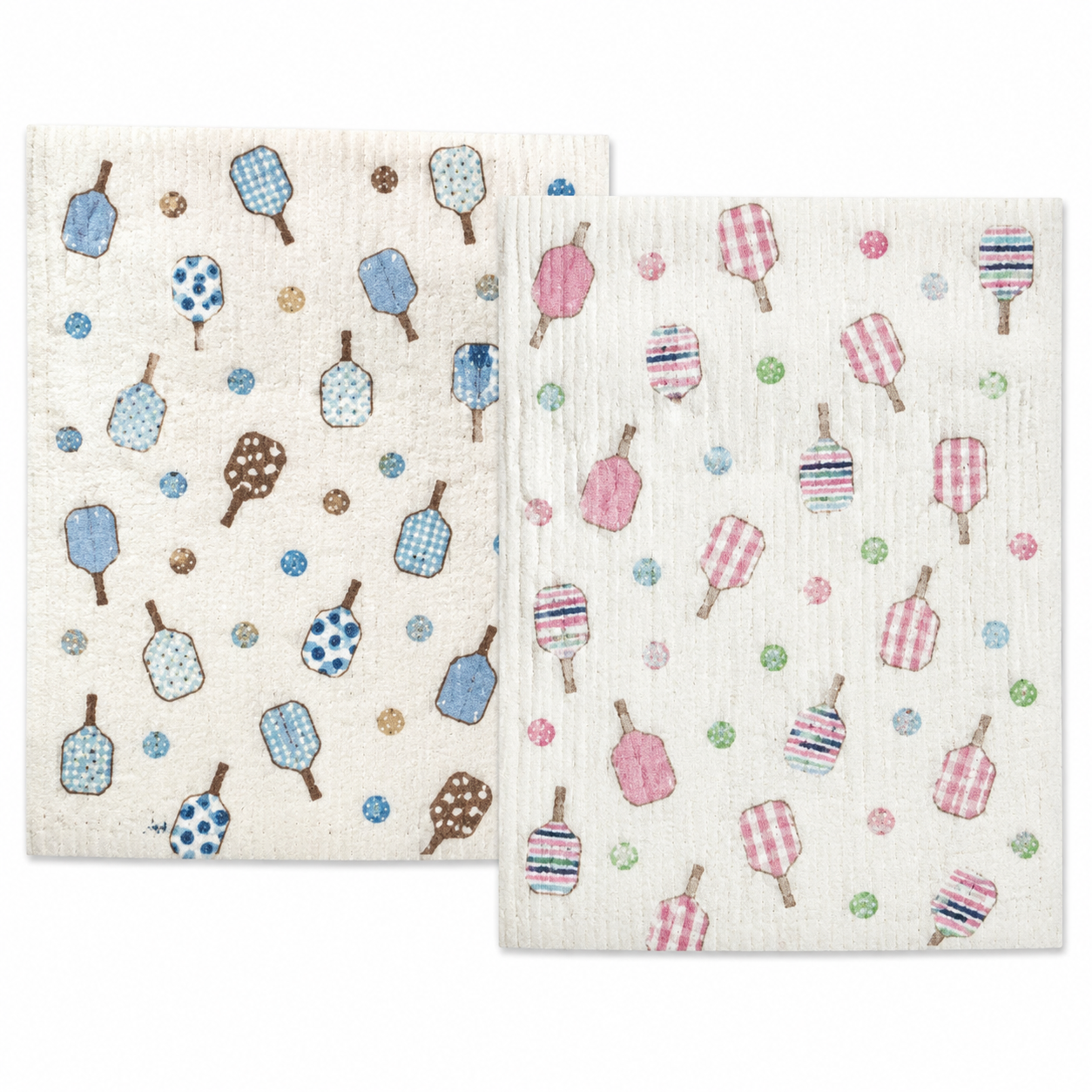 Match Point blue and pink pickleball Swedish dishcloth 2-pack