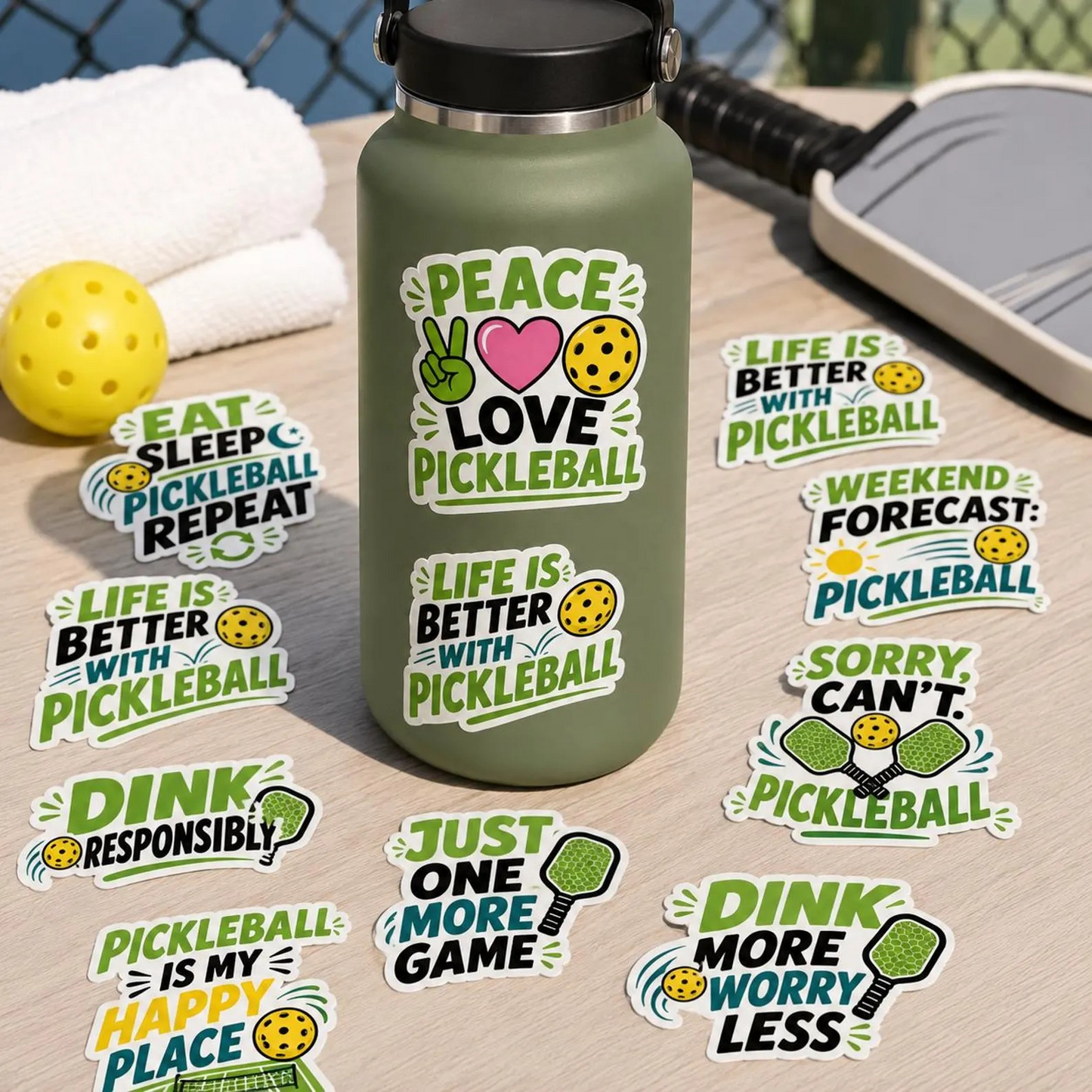 Pickleball sticker collection product overview
