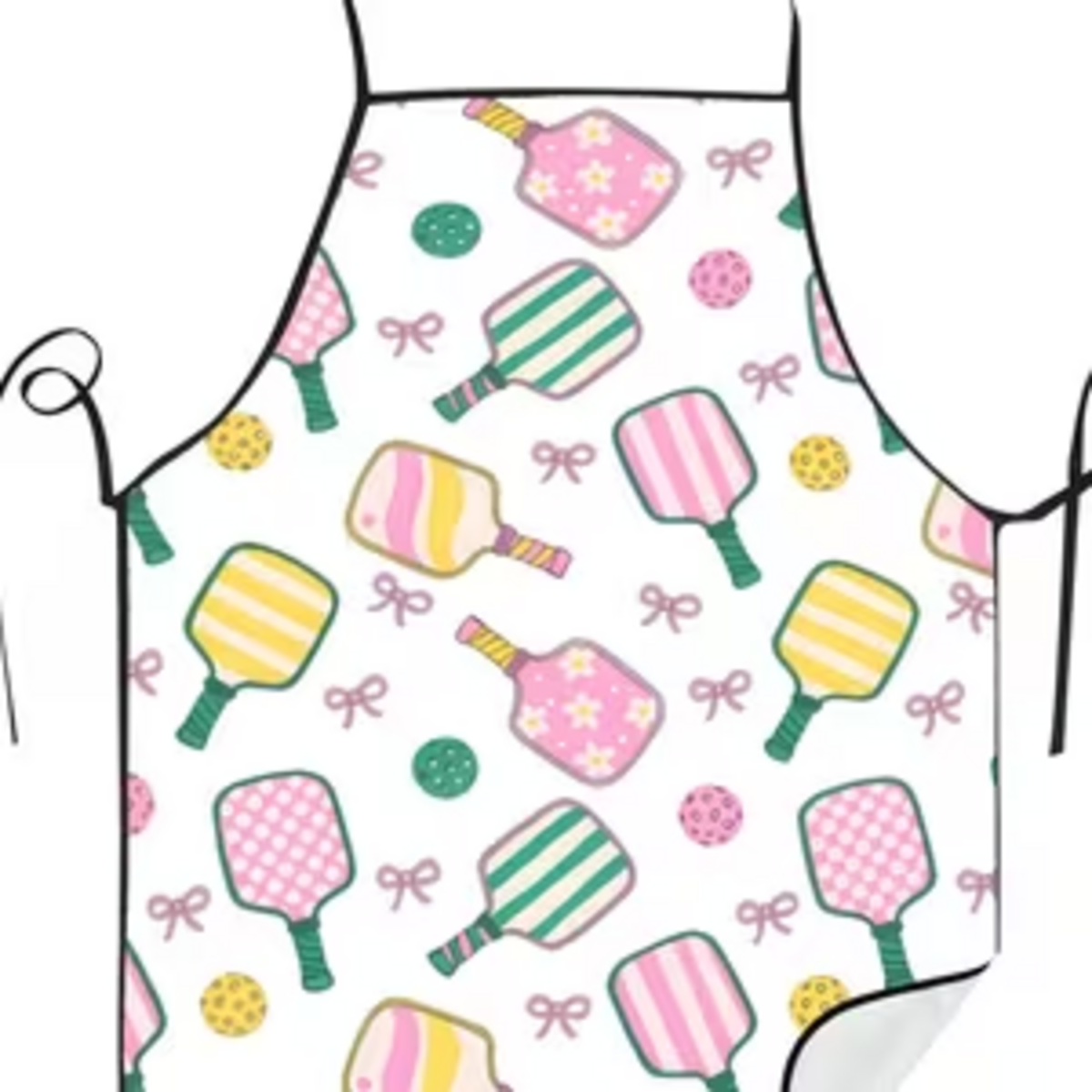 Colorful pickleball-pattern apron