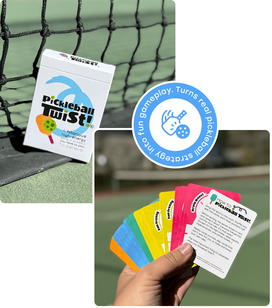 Pickleball Twist card game in action