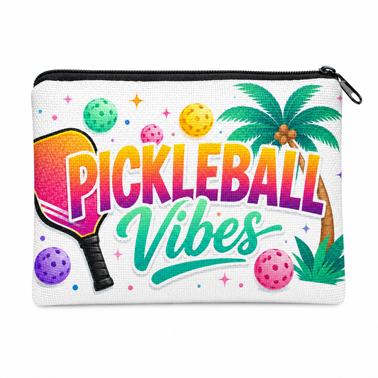 Pickleball Vibes coin purse on a white background