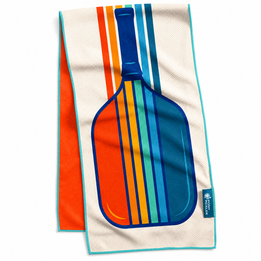 Vintage Victory pickleball cooling towel with retro paddle design