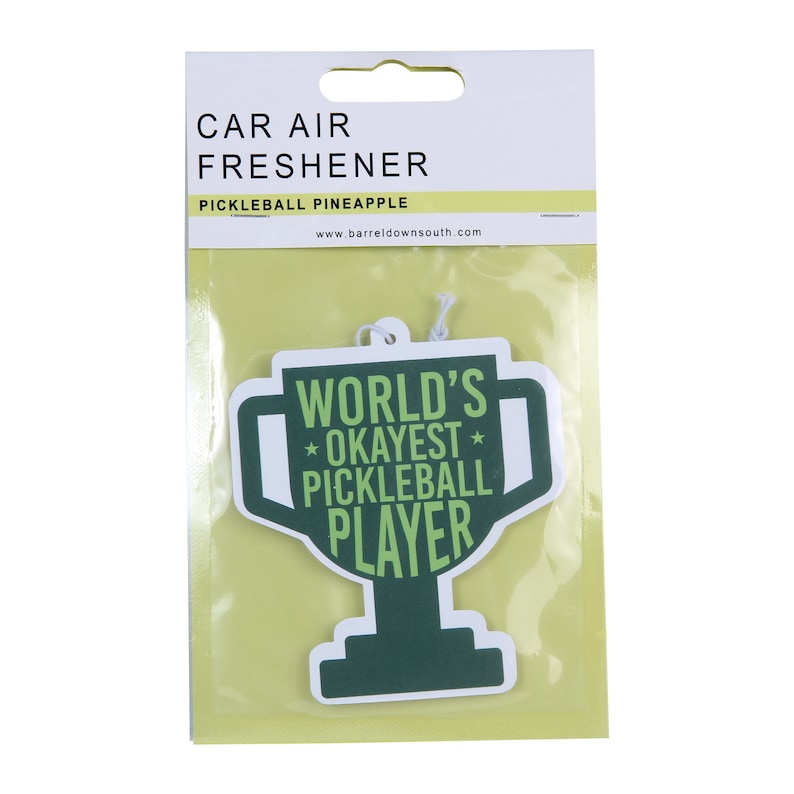 World’s Okayest Pickleball Player pineapple-scented car air freshener